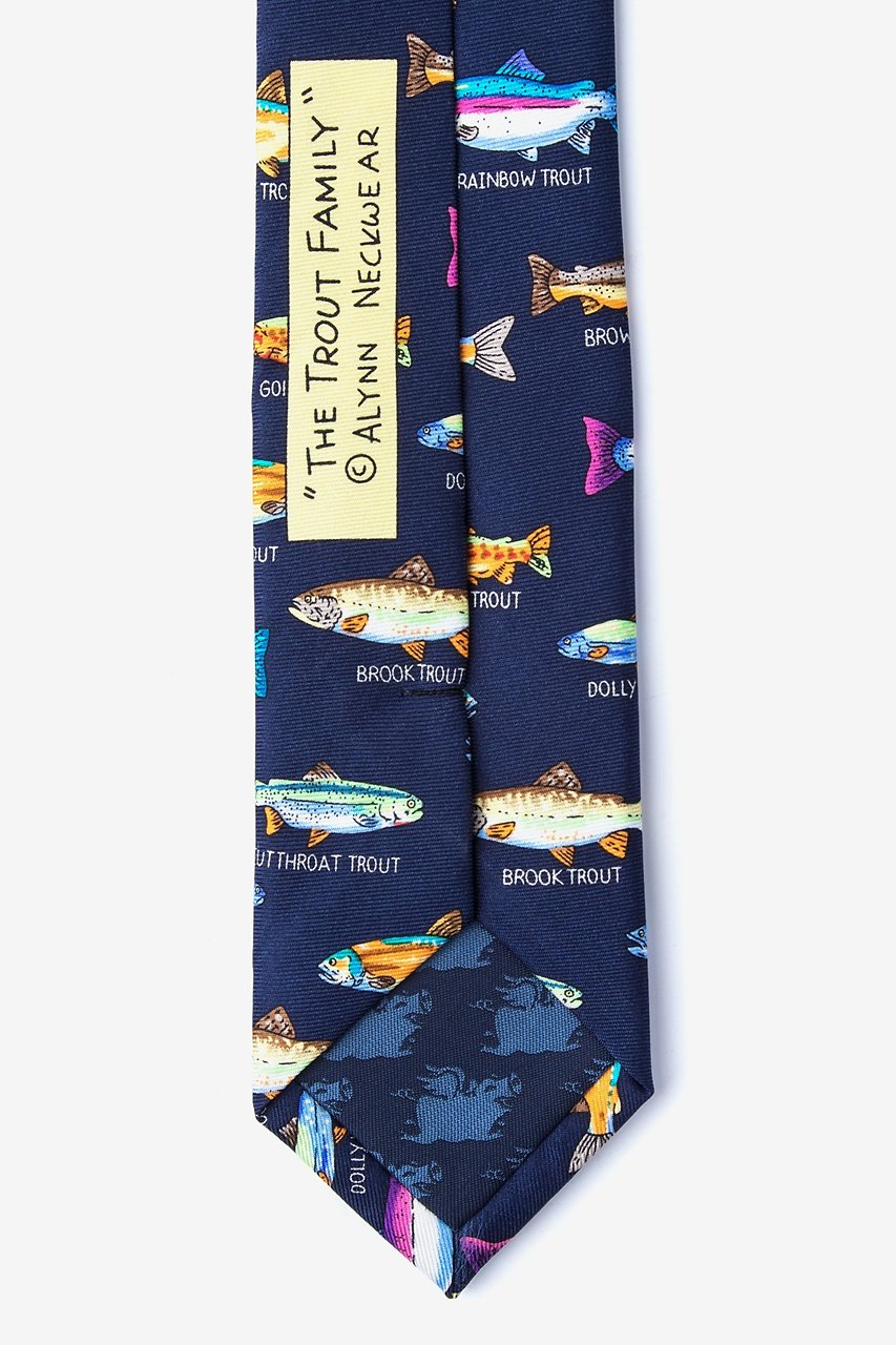 Trout Family Navy Blue Skinny Tie Photo (2)