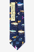 Trout Family Navy Blue Skinny Tie Photo (2)