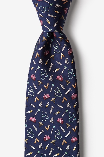 Navy Blue Silk Trust Me, I'm a Doctor Tie