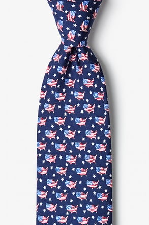 U! S! A! Navy Blue Tie