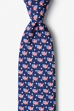 _U! S! A! Navy Blue Tie_