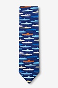 U.S. Aircraft Carriers Navy Blue Tie Photo (1)