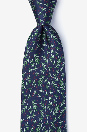 Under the Mistletoe Navy Blue Tie