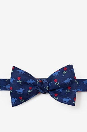 _Victory Rose Derby Navy Blue Self-Tie Bow Tie_