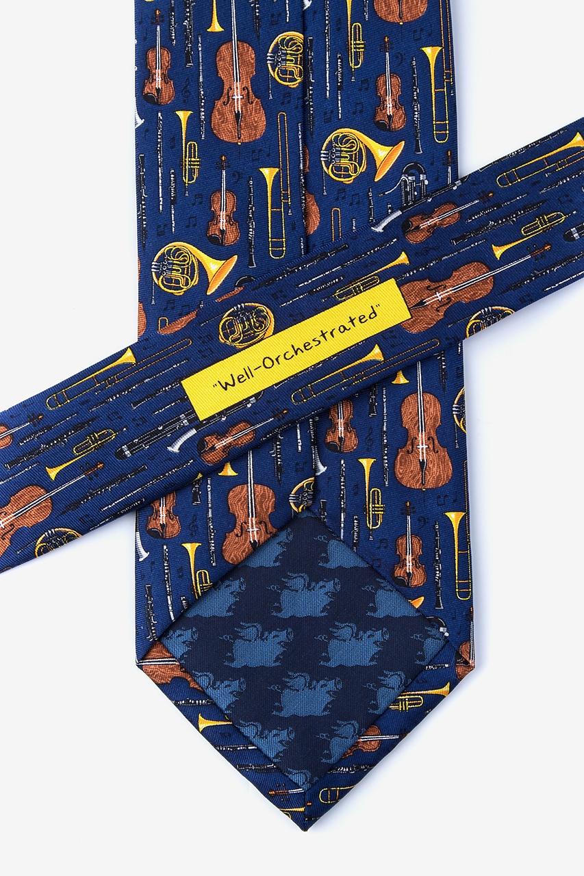 Well Orchestrated Navy Blue Tie Photo (2)