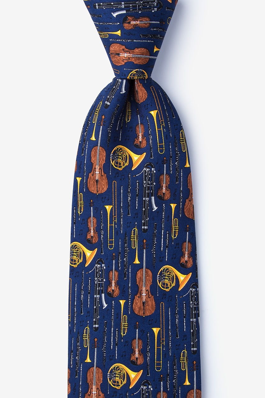 Well Orchestrated Navy Blue Tie Photo (0)