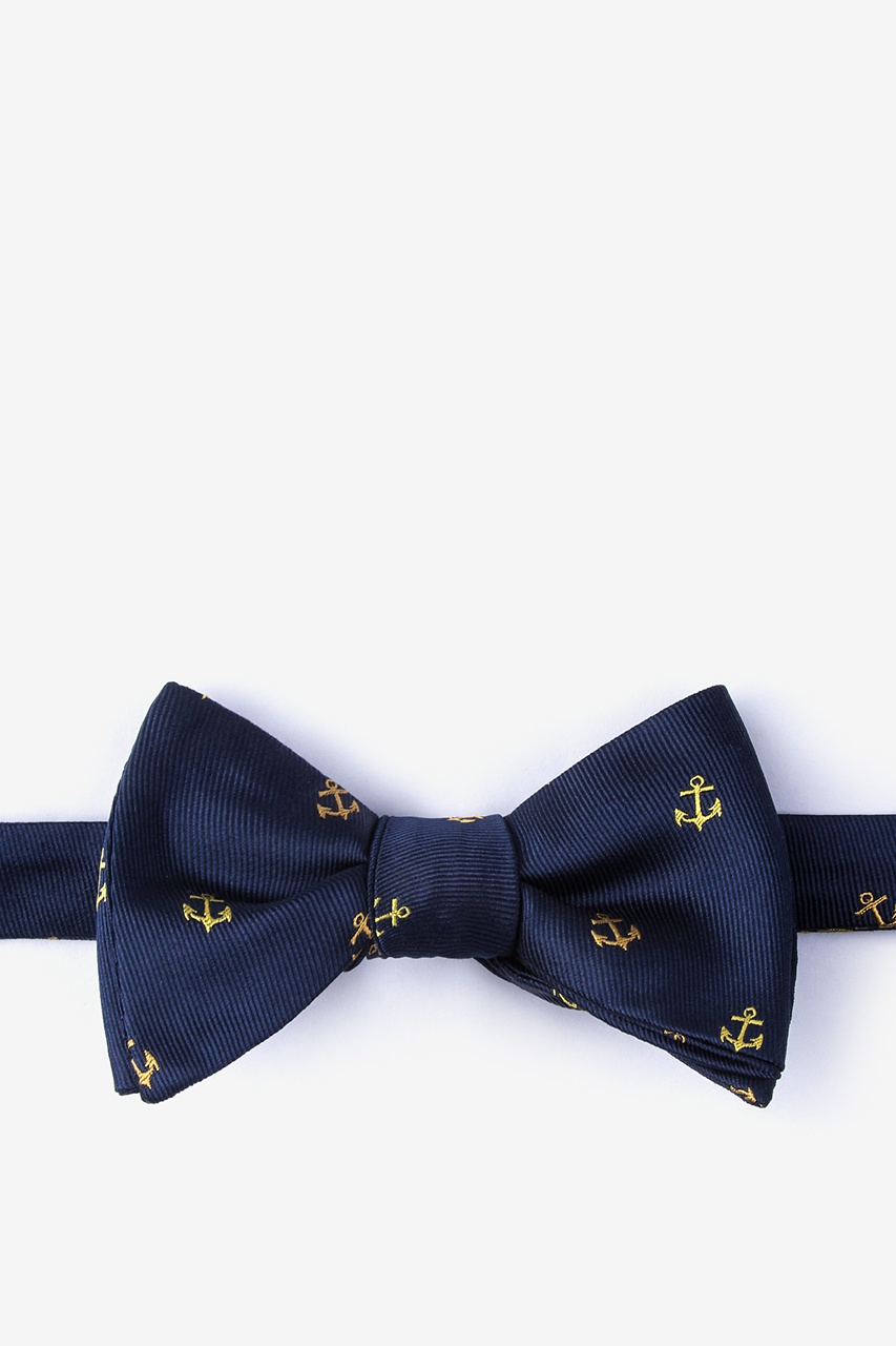 What's the hold up Navy Blue Self-Tie Bow Tie Photo (0)