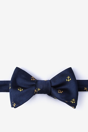 _What's the hold up Navy Blue Self-Tie Bow Tie_
