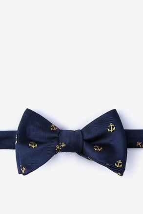 _What's the Holdup? Navy Blue Self-Tie Bow Tie_