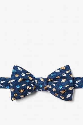 _What the Shell? Navy Blue Self-Tie Bow Tie_