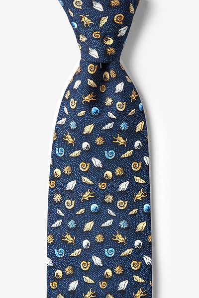 Navy Blue Silk What the Shell? Tie