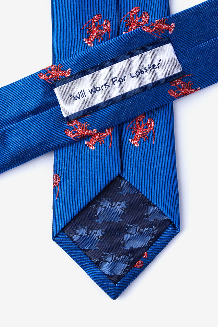 Will Work for Lobster Navy Blue Skinny Tie Photo (2)