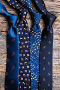 Will Work for Lobster Navy Blue Skinny Tie Photo (3)