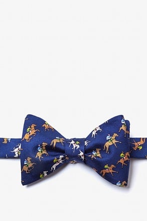 Win, Place, Show Navy Blue Self-Tie Bow Tie