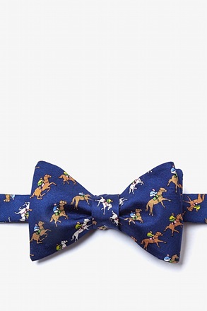 _Win, Place, Show Navy Blue Self-Tie Bow Tie_