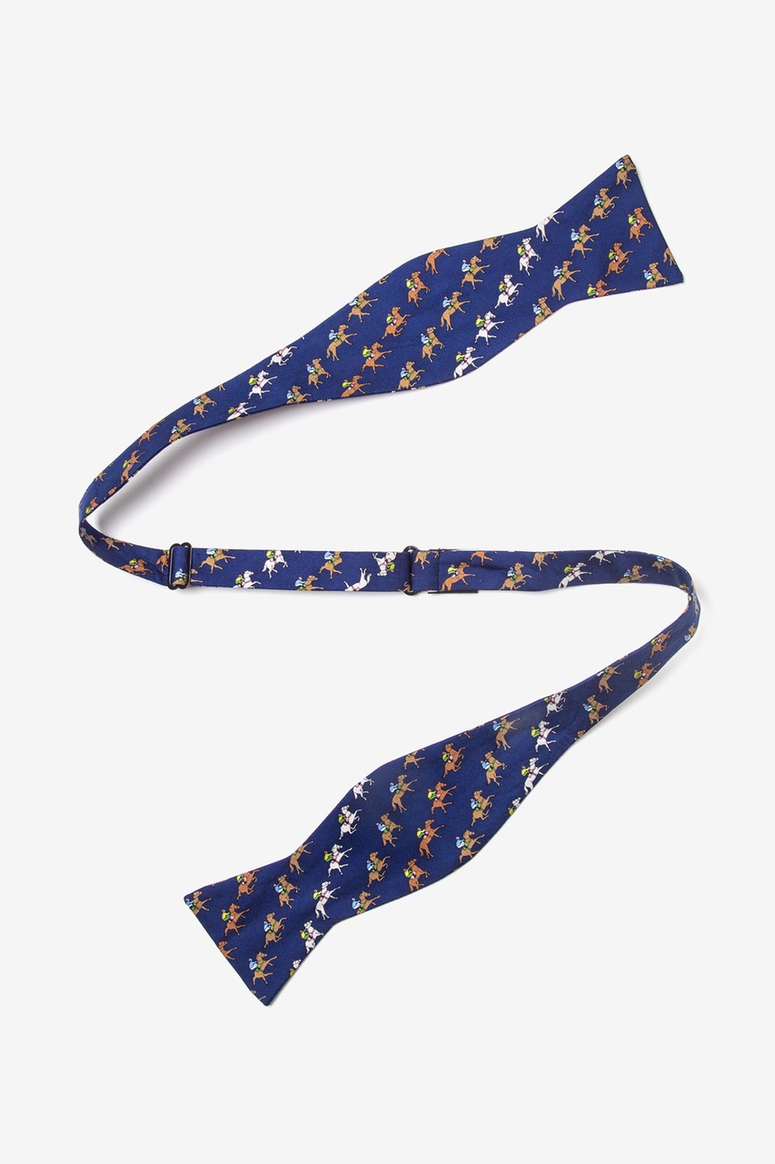 Win, Place, Show Navy Blue Self-Tie Bow Tie Photo (1)