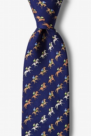 _Win, Place, Show Navy Blue Tie_