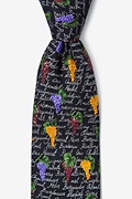 Wine Grapes Navy Blue Tie Photo (0)