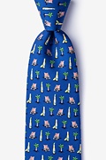 Wish You Were Beer Navy Blue Extra Long Tie Photo (0)