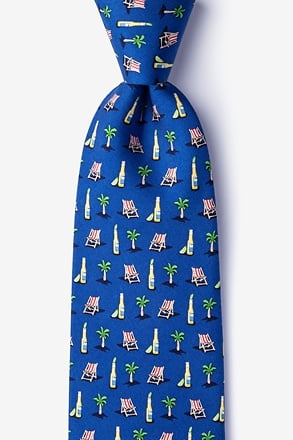Wish You Were Beer Navy Blue Extra Long Tie