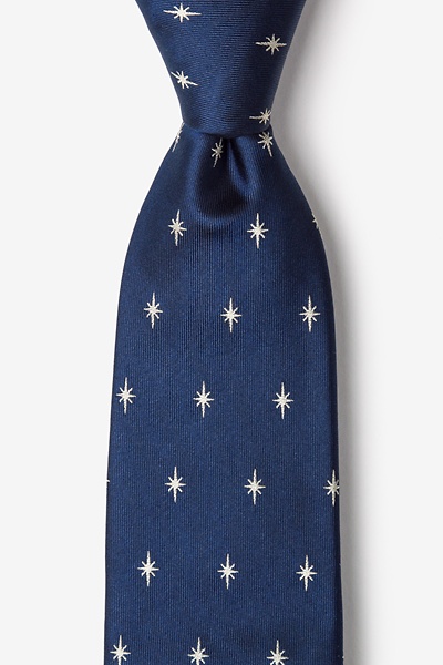 Navy Blue Silk Written In The Stars Tie