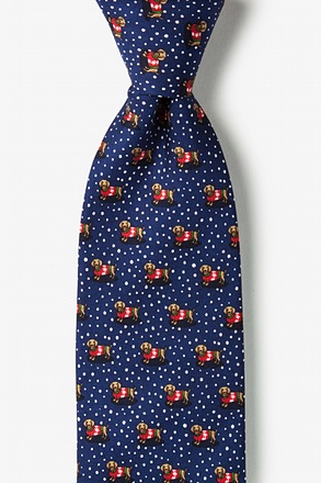 _Yappy Howlidays Navy Blue Extra Long Tie_