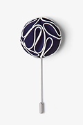 Navy Blue Piped Flower Lapel Pin Photo (0)
