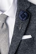 Navy Blue Wool Felt Rose