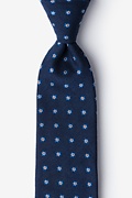 Navy Blue and Blue Catania Floral Tie Photo (0)