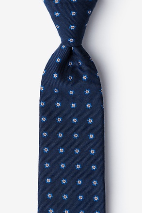 _Navy Blue and Blue Catania Floral Tie_