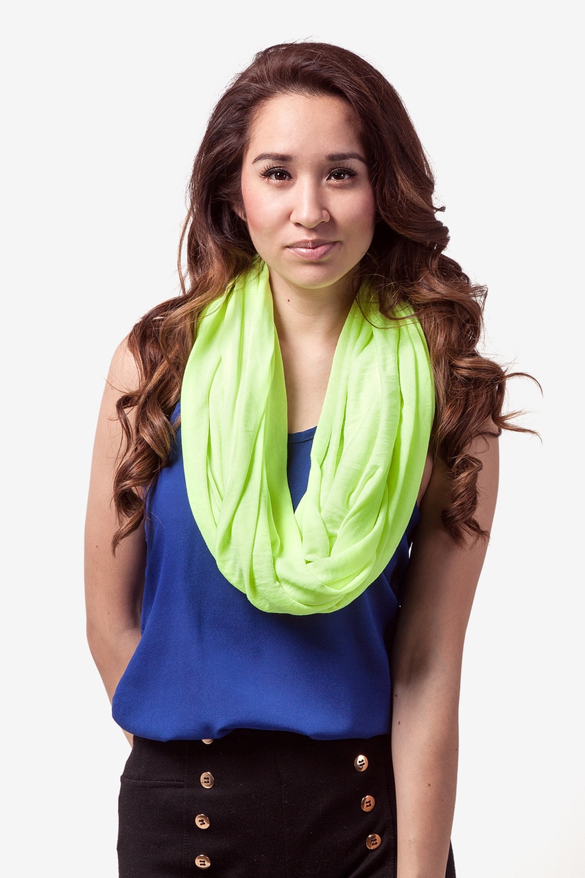 Boston Neon Yellow Infinity Scarf | Infinity Loop Scarves | Scarves.com