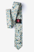 Lennox Floral Off White Skinny Tie Photo (1)