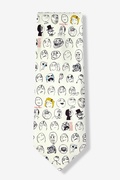 Rage Face Off White Extra Long Tie Photo (0)