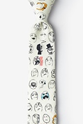 Rage Face Off White Skinny Tie Photo (0)