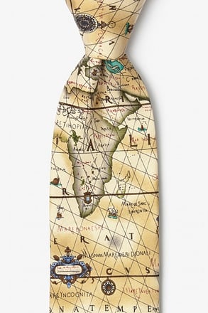Ancient Art of Portugal Map Off White Tie
