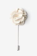 Off White Wool Felt Flower Lapel Pin Photo (0)