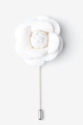 Off White Wool Felt Rose Lapel Pin Photo (0)