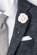 Off White Wool Felt Rose Lapel Pin Photo (1)