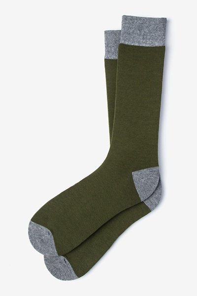 Olive Carded Cotton Solid Choice Sock