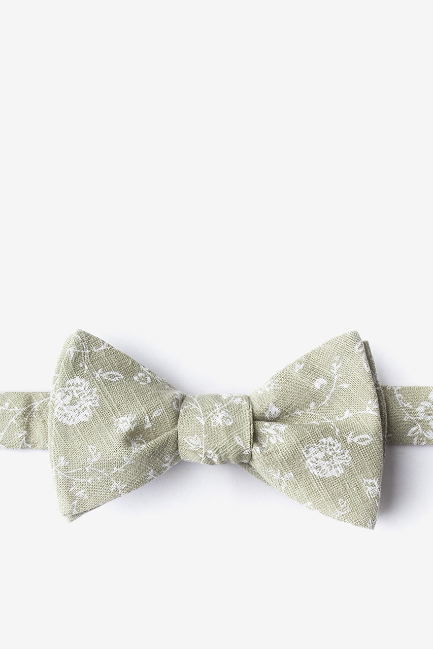 Bexley Olive Self-Tie Bow Tie Photo (0)