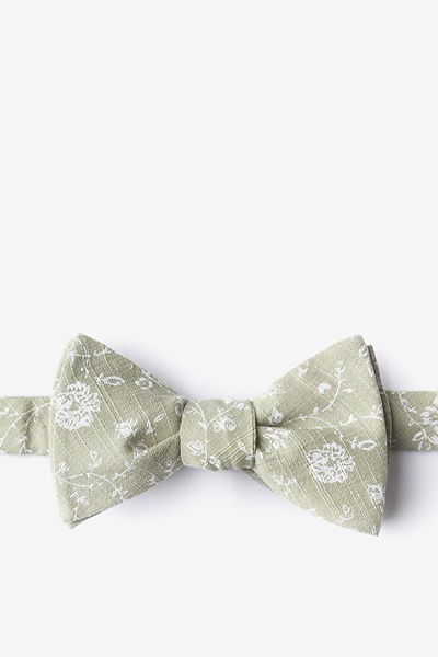 Olive Cotton Bexley Self-Tie Bow Tie