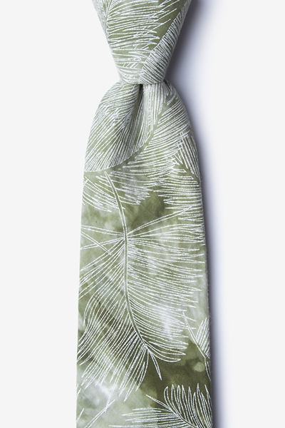Olive Cotton Medina Extra Long Tie