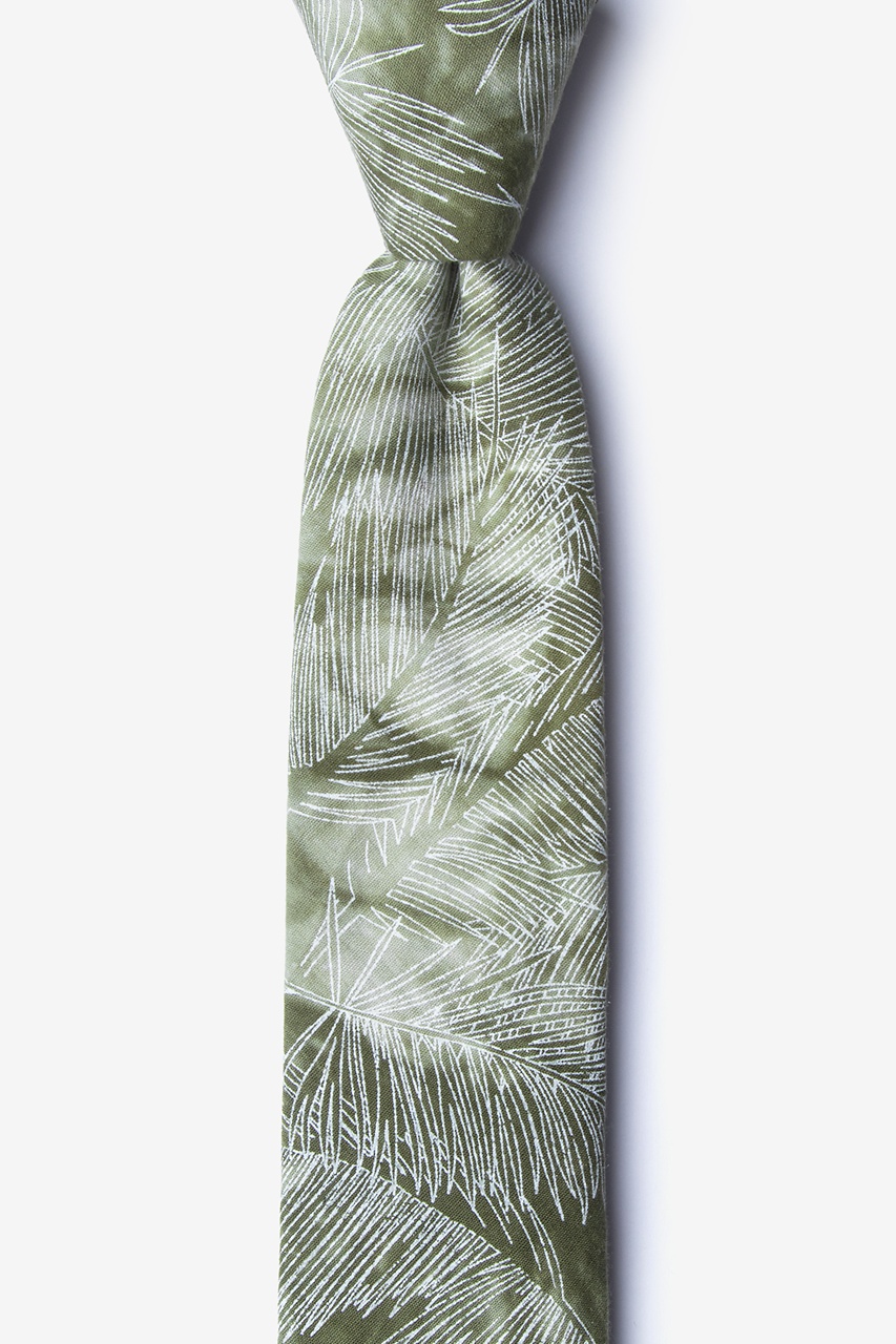 Olive Cotton Medina Skinny Tie | Ties.com