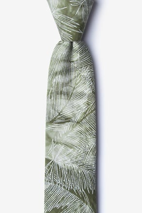 Medina Olive Skinny Tie