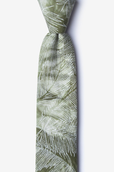 Olive Cotton Medina Skinny Tie | Ties.com