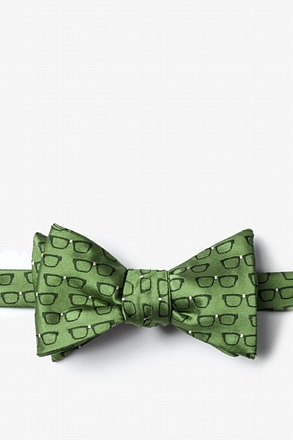 _Four Eyes Olive Self-Tie Bow Tie_