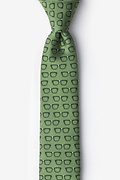 Four Eyes Olive Skinny Tie Photo (0)