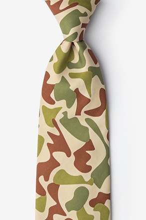 _Street Camo Olive Extra Long Tie_