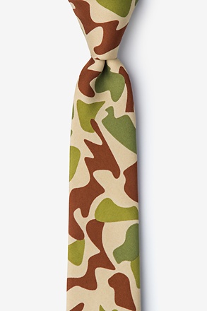 Street Camo Olive Skinny Tie