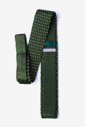 Laos Olive Knit Skinny Tie Photo (1)